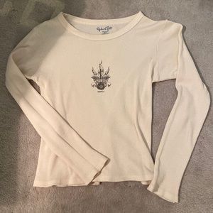 Brandy Melville Rotten Youth graphic long sleeve cream thermal